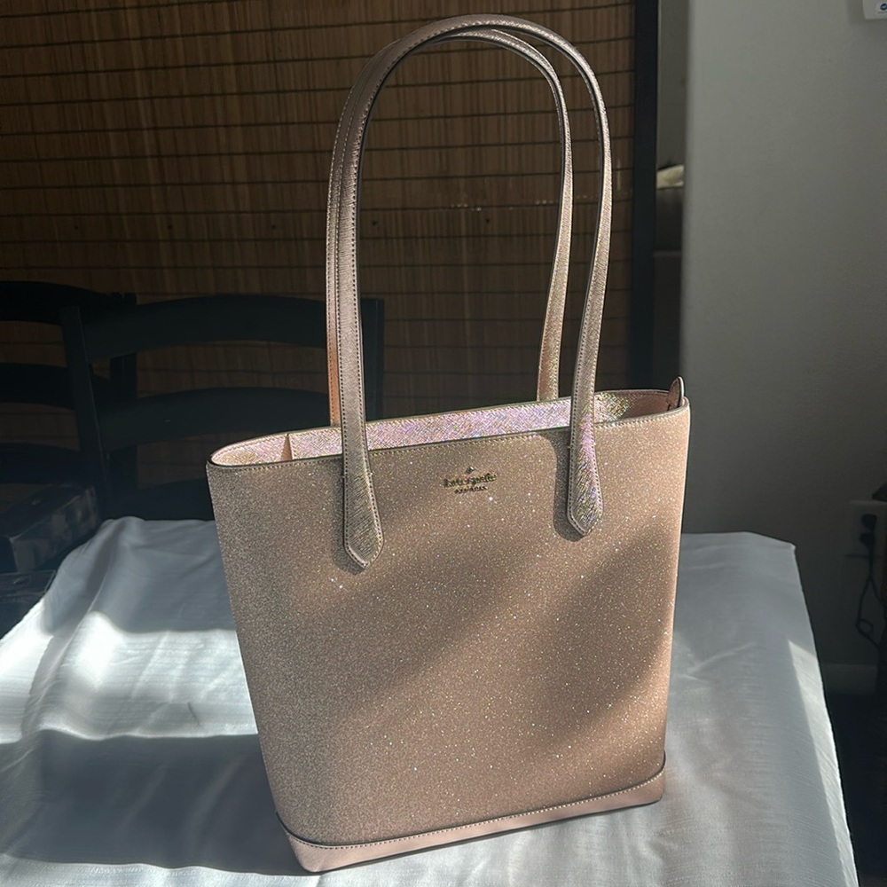 Kate Spade Tote.  Rose Gold. Excellent condition.